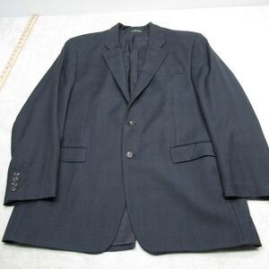 Lauren Ralph Lauren Wool Cashmere Blazer‎ Men 46L Blue Plaid Sport Coat READ